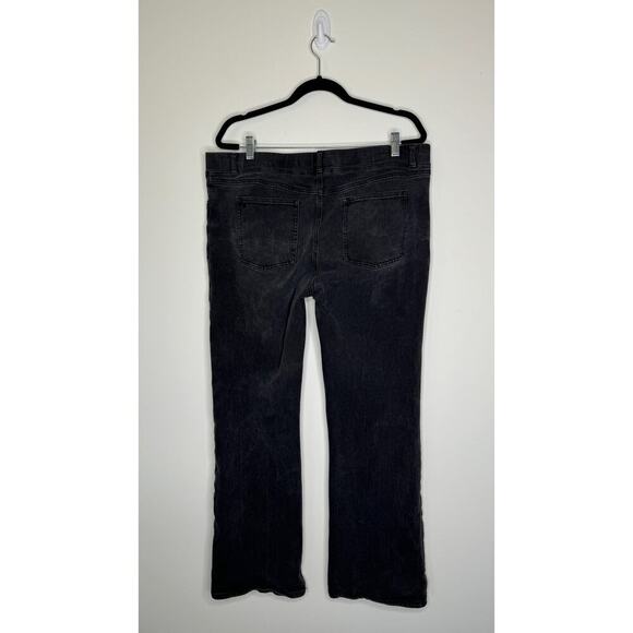 Betabrand Black Pull on Straight Boot Cut Jeans 2XL - Picture 3 of 8